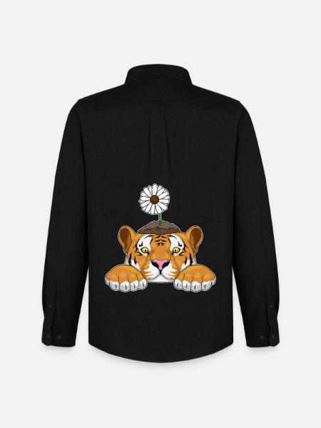 Tiger Daisies - Men's Oxford Shirt by Stanley/Stella - black