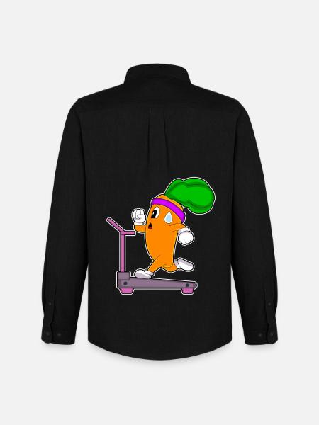 Carrot Workout Treadmill Fitness - Men's Oxford Shirt by Stanley/Stella - black