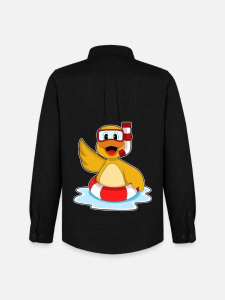 Duck Swimming Swim Ring Summer - Men's Oxford Shirt by Stanley/Stella - black