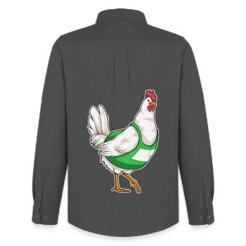 Huhn Jogger Joggen Sport - Männer Oxford Hemd von Stanley/Stella - Anthrazit - Hinten - AI Model Male 185 dark (185cm)