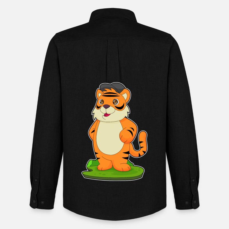 Tiger Cap - Männer Oxford Hemd von Stanley/Stella - Schwarz