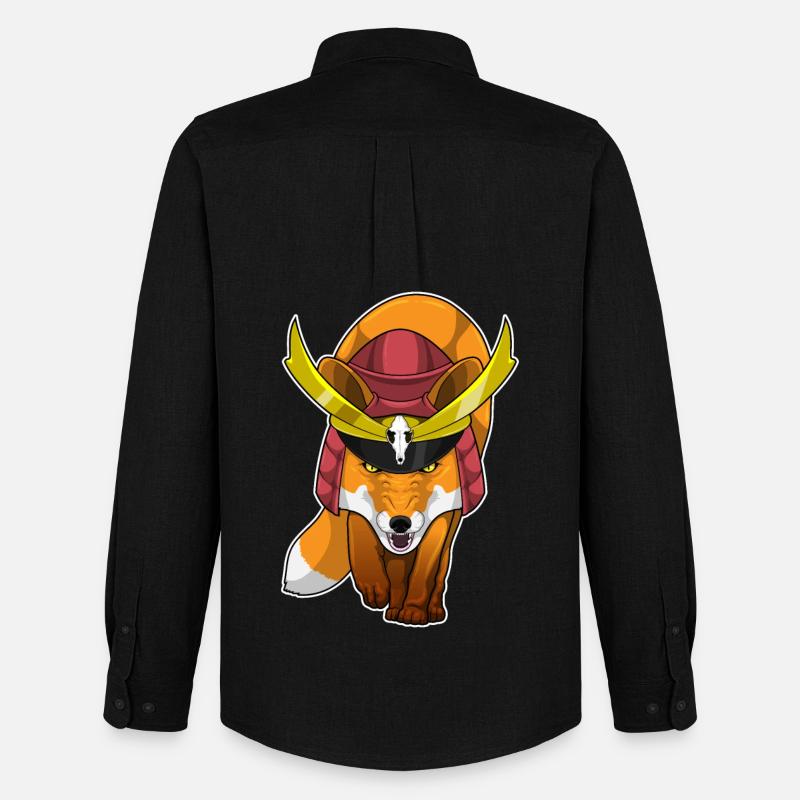 Fuchs Samurai Kampfkunst - Männer Oxford Hemd von Stanley/Stella - Schwarz