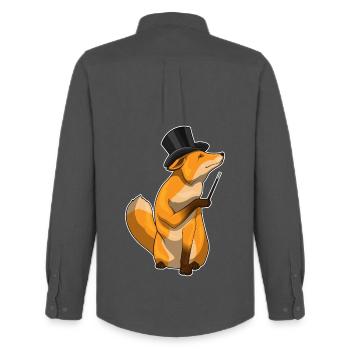 Fox Wizard Wand - Men's Oxford Shirt by Stanley/Stella - anthracite - Back - AI Model Male 185 dark (185cm)