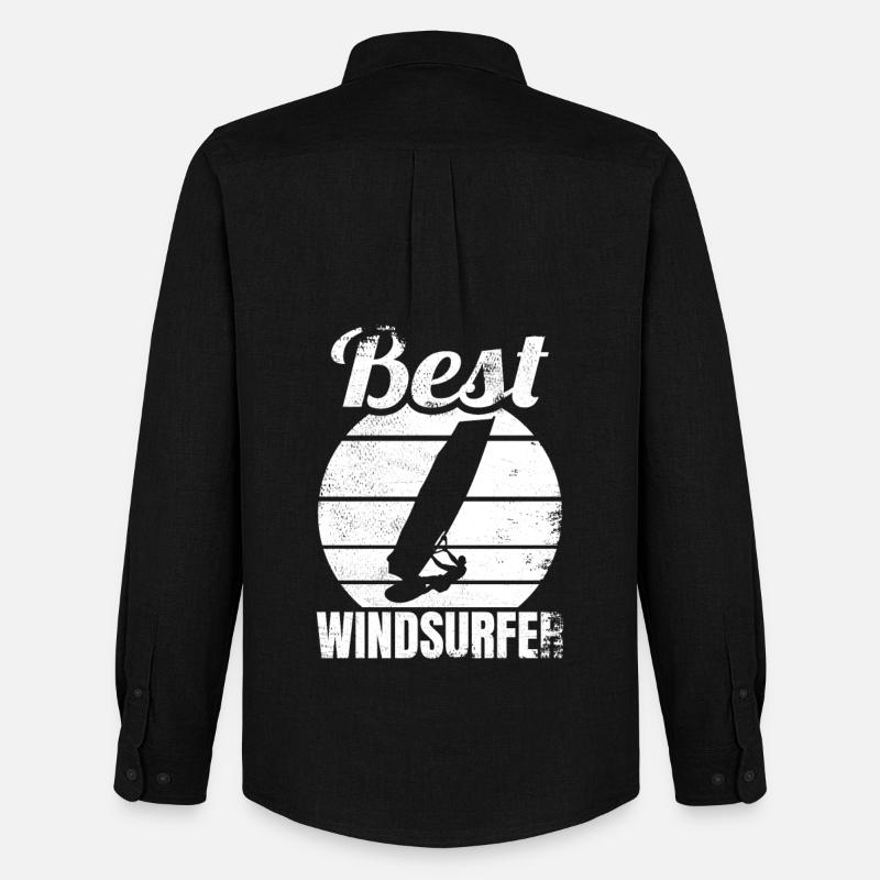 Bester Windsurfer - Männer Oxford Hemd von Stanley/Stella - Schwarz