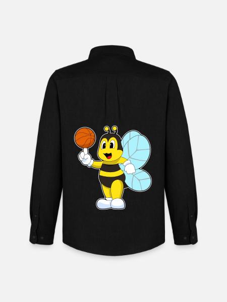 Bee Basketball Player Basketball - Men's Oxford Shirt by Stanley/Stella - black
