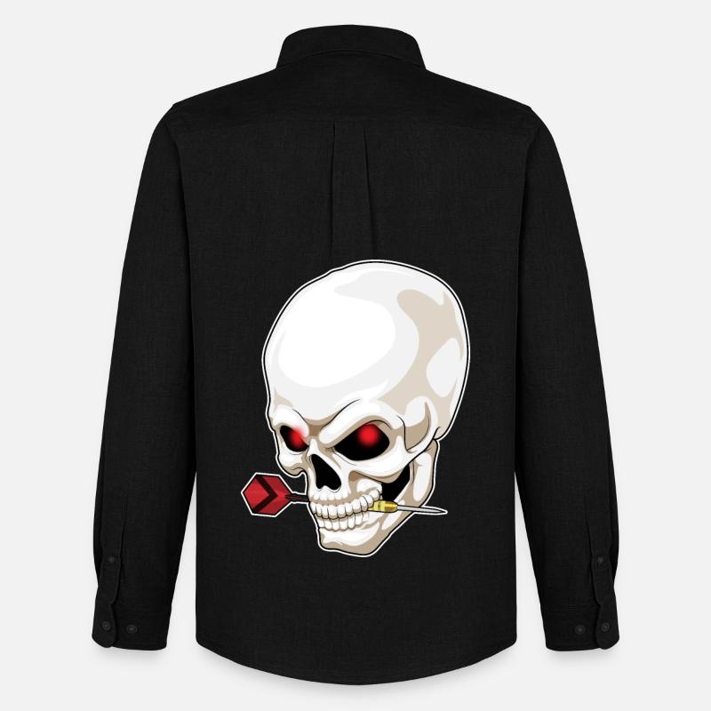 Totenkopf Dart Dartpfeil - Männer Oxford Hemd von Stanley/Stella - Schwarz