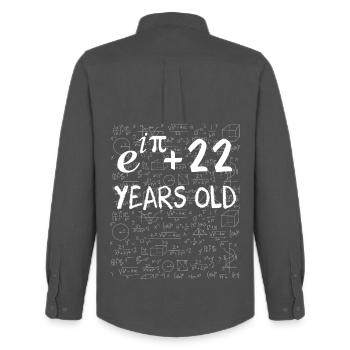 21e anniversaire 21 ans Euler Identité cadeau math - Chemise Oxford homme Stanley/Stella - charbon - Dos - AI Model Male 185 dark (185cm)