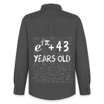 42e anniversaire 42 ans Euler Identité cadeau math - Chemise Oxford homme Stanley/Stella - charbon - Dos - AI Model Male 185 dark (185cm)