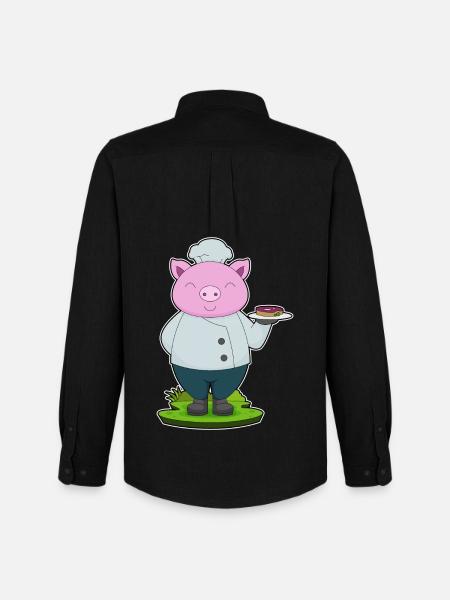 Pork Cook Meat Cooking - Men's Oxford Shirt by Stanley/Stella - black