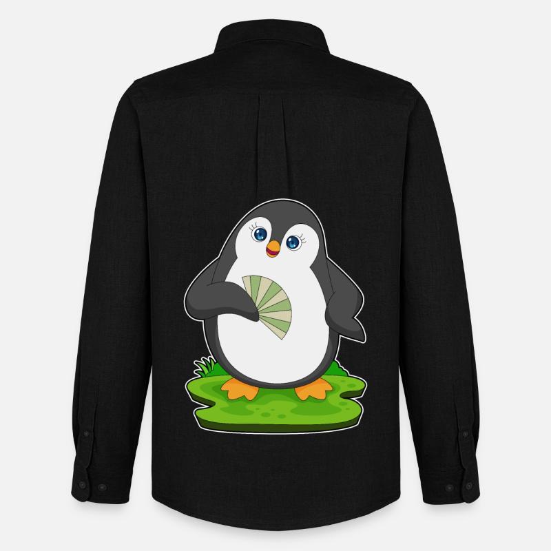 Pinguin Handventilator - Männer Oxford Hemd von Stanley/Stella - Schwarz