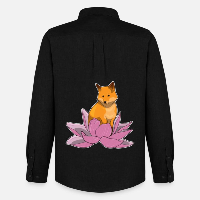 Fuchs Lotusblume - Männer Oxford Hemd von Stanley/Stella - Schwarz