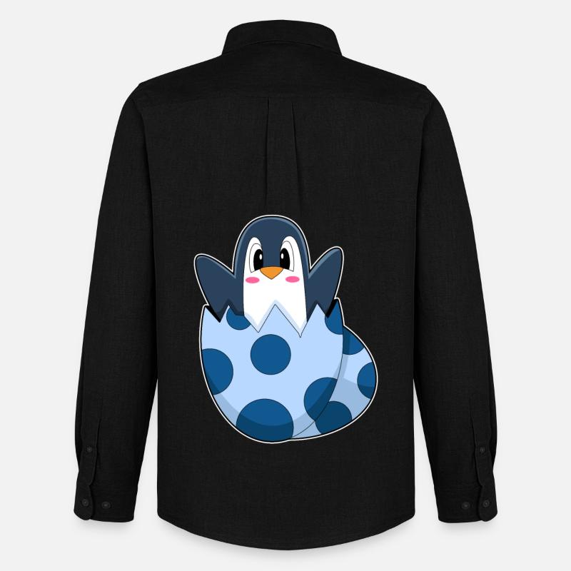 Pinguin Ei - Männer Oxford Hemd von Stanley/Stella - Schwarz