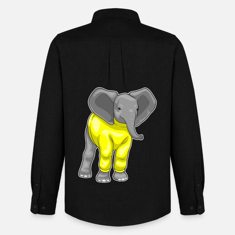 Elefant Winter Pullover - Männer Oxford Hemd von Stanley/Stella - Schwarz