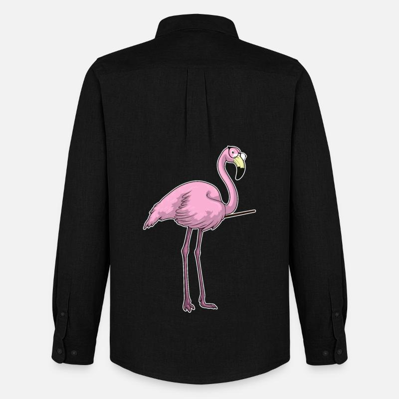 Flamingo Lehrer Pointer - Männer Oxford Hemd von Stanley/Stella - Schwarz