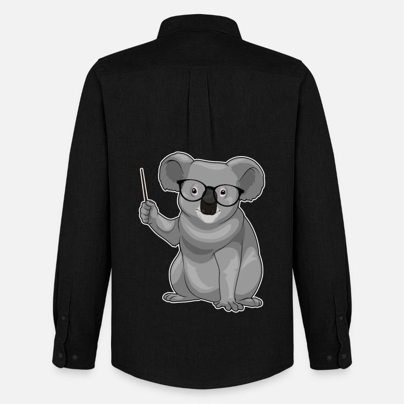 Koala Lehrer Pointer - Männer Oxford Hemd von Stanley/Stella - Schwarz