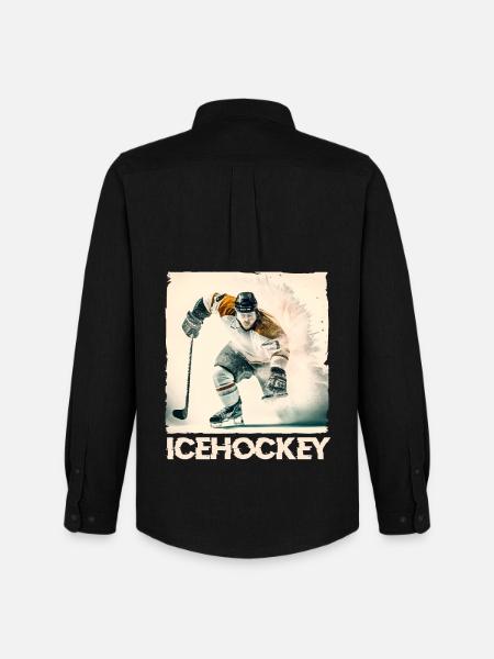 Ice hockey player - Men's Oxford Shirt by Stanley/Stella - black