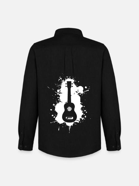 Funny ukulele music - Men's Oxford Shirt by Stanley/Stella - black