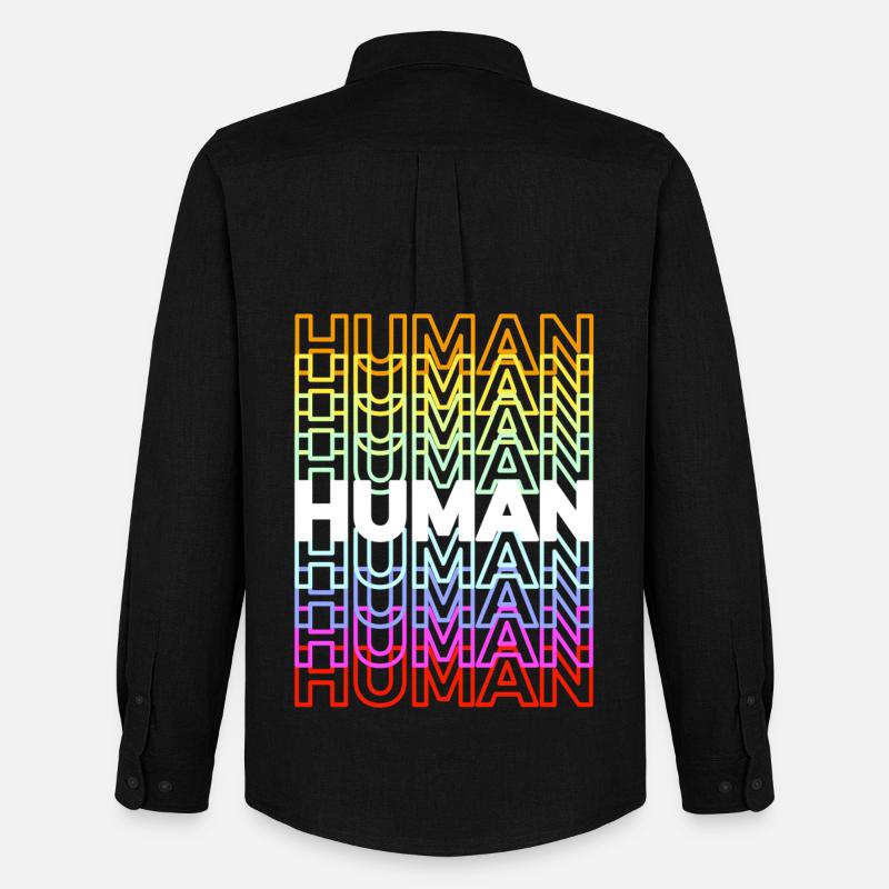 Human Pride LGBT - Männer Oxford Hemd von Stanley/Stella - Schwarz