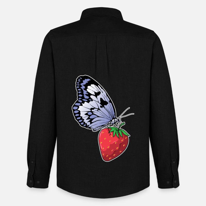 Fraise papillon - Chemise Oxford homme Stanley/Stella - noir
