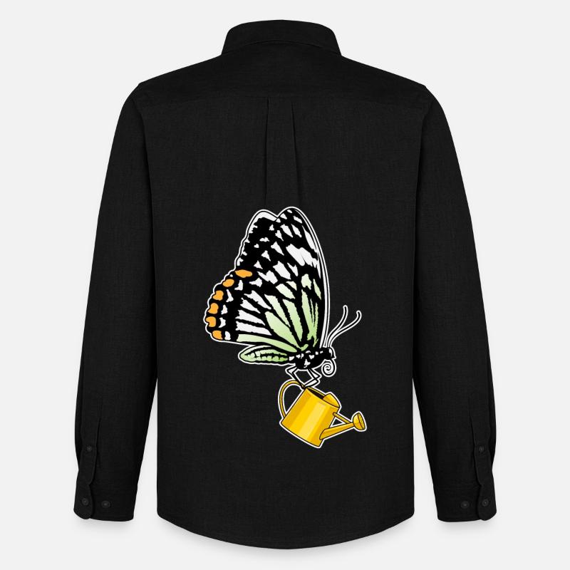 Schmetterling Gießkanne - Männer Oxford Hemd von Stanley/Stella - Schwarz