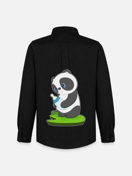 Lait de bébé Panda - Chemise Oxford homme Stanley/Stella - noir