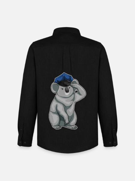 Koala Policeman Police Cap Police - Men's Oxford Shirt by Stanley/Stella - black
