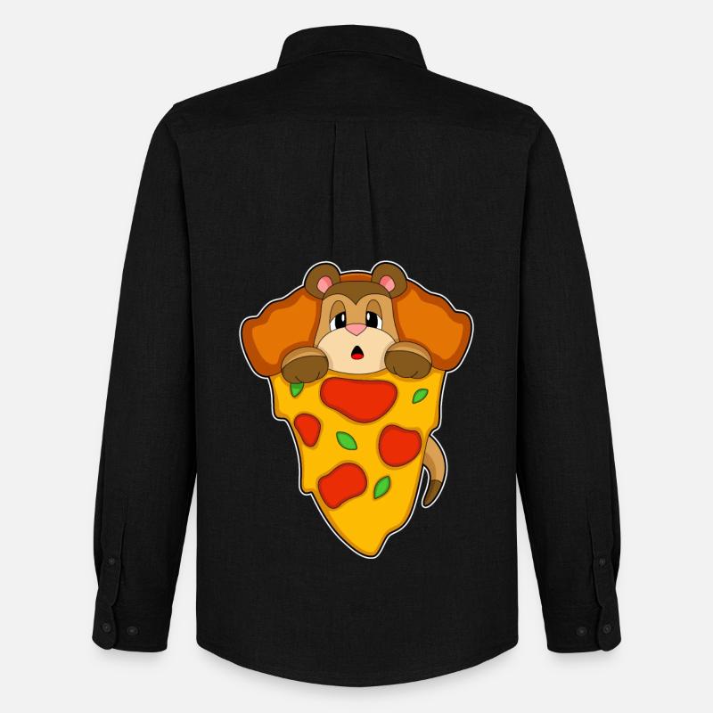 Erdmännchen Pizza - Männer Oxford Hemd von Stanley/Stella - Schwarz
