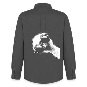 Funny Bird Bouquet with Sunglasses Emu Gift - Men's Oxford Shirt by Stanley/Stella - anthracite - Back - AI Model Male 185 dark (185cm)