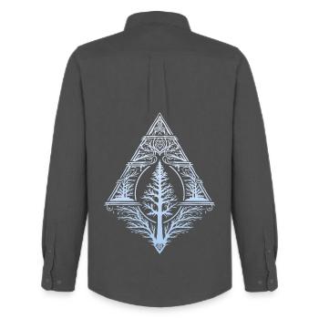 Arbre Païen Sapin Teutonique Symbole Triskele Occulte - Chemise Oxford homme Stanley/Stella - charbon - Dos - AI Model Male 185 dark (185cm)