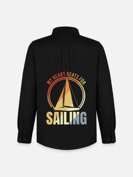My heart beats for sailing - Men's Oxford Shirt by Stanley/Stella - black