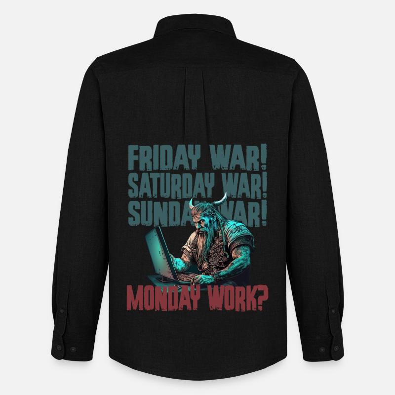 Monday work Programming Vikings - Men's Oxford Shirt by Stanley/Stella - black