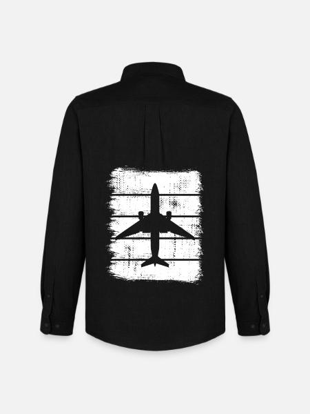 Aircraft sketch - Men's Oxford Shirt by Stanley/Stella - black