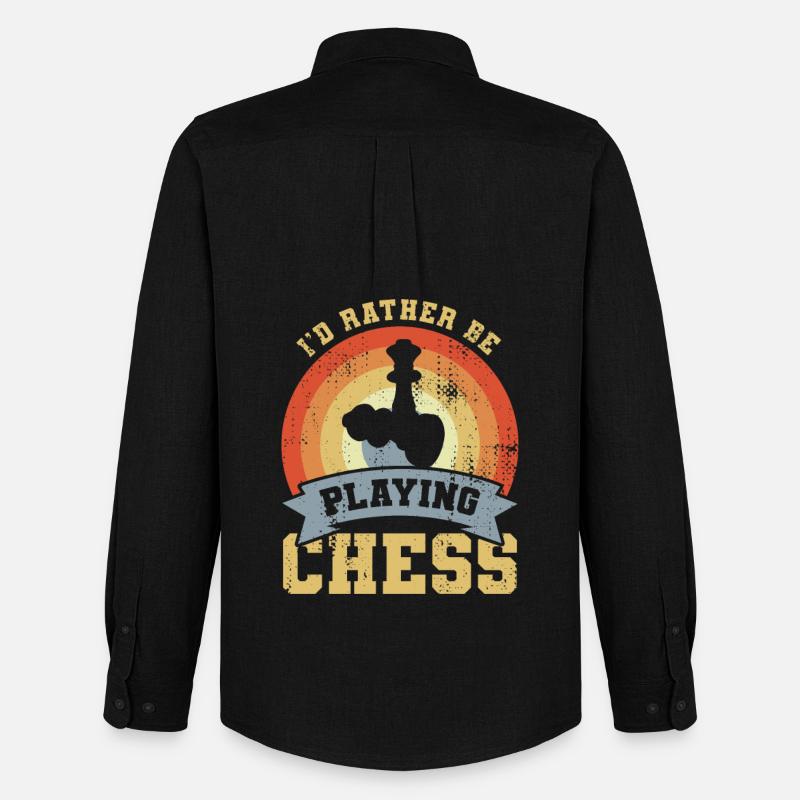I'd Rather Be Playing Chess - Männer Oxford Hemd von Stanley/Stella - Schwarz