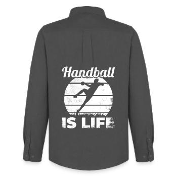 Handball player love - Men's Oxford Shirt by Stanley/Stella - anthracite - Back - AI Model Male 185 dark (185cm)