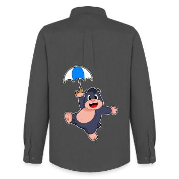 Mole Umbrella - Men's Oxford Shirt by Stanley/Stella - anthracite - Back - AI Model Male 185 dark (185cm)