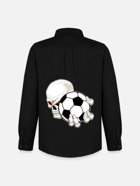 Skull Soccer Player Soccer - Men's Oxford Shirt by Stanley/Stella - black