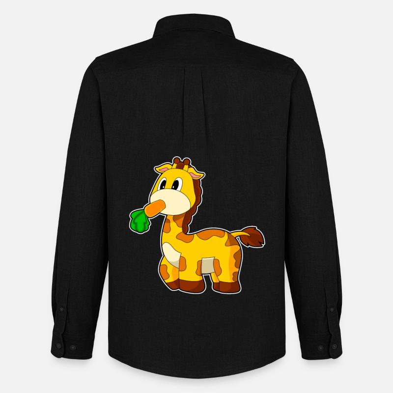 Giraffe Karotte Gemüse - Männer Oxford Hemd von Stanley/Stella - Schwarz