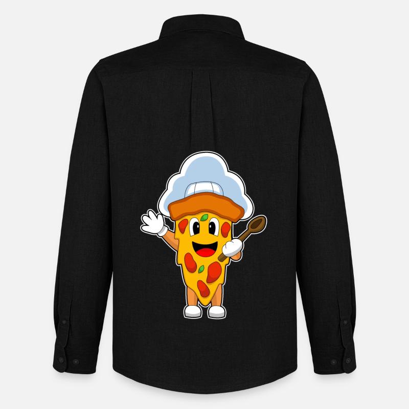 Pizza Koch Kochlöffel - Männer Oxford Hemd von Stanley/Stella - Schwarz