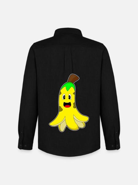 Krake Banane - Männer Oxford Hemd von Stanley/Stella - Schwarz