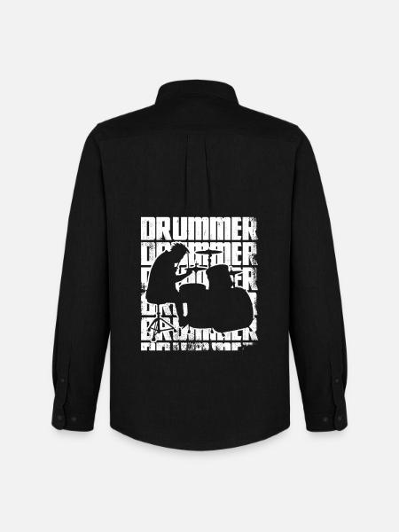 Funny drummer - Men's Oxford Shirt by Stanley/Stella - black