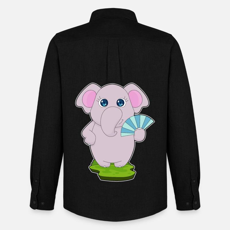 Elefant Handventilator - Männer Oxford Hemd von Stanley/Stella - Schwarz