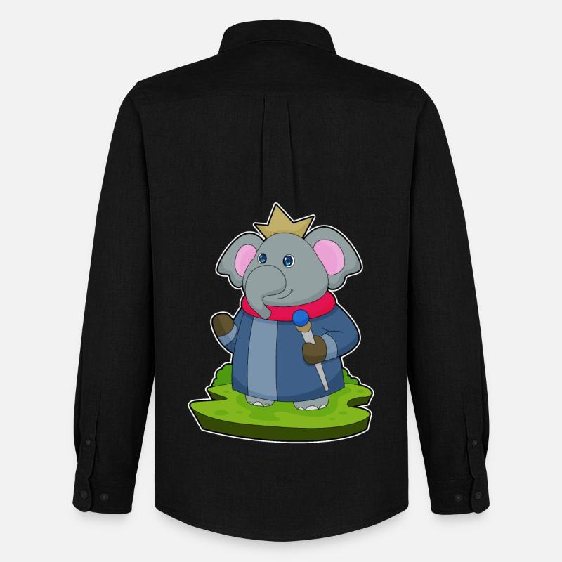 Elefant Krone - Männer Oxford Hemd von Stanley/Stella - Schwarz