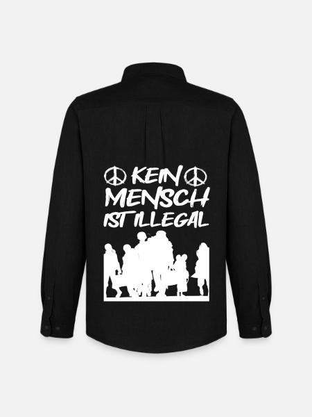 Kein Mensch ist Illegal - Männer Oxford Hemd von Stanley/Stella - Schwarz