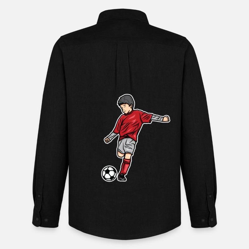 Fußball Kind Skizze - Männer Oxford Hemd von Stanley/Stella - Schwarz