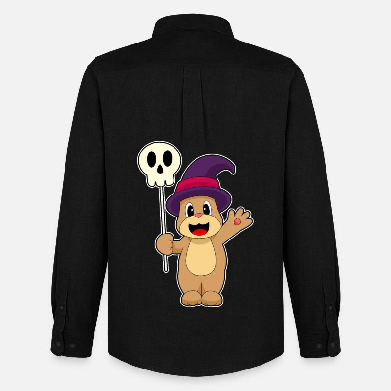 Bär Halloween Hexe Geist - Männer Oxford Hemd von Stanley/Stella - Schwarz