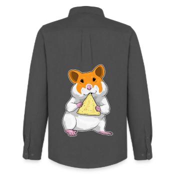 Croustilles de hamster - Chemise Oxford homme Stanley/Stella - charbon - Dos - AI Model Male 185 dark (185cm)