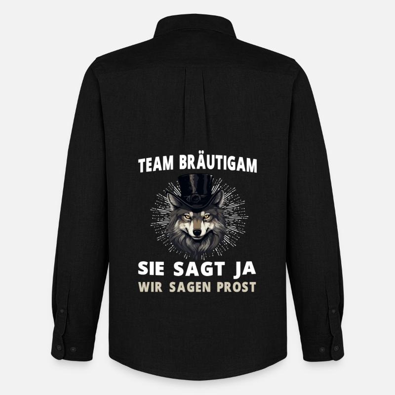 Junggesellenabschied Hochzeit Bräutigam Wolf - Männer Oxford Hemd von Stanley/Stella - Schwarz