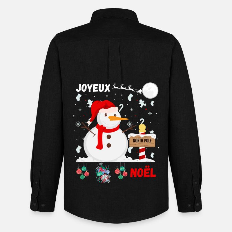Frohe Weihnachten Schneemann - Männer Oxford Hemd von Stanley/Stella - Schwarz