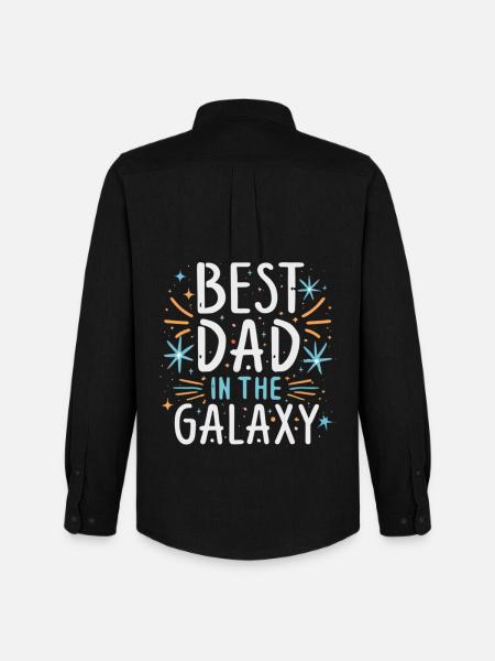 Best Dad in the Galaxy - Men's Oxford Shirt by Stanley/Stella - black