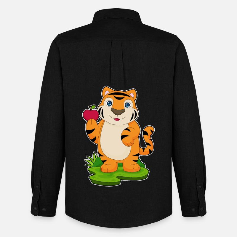 Tiger Apfel Frucht - Männer Oxford Hemd von Stanley/Stella - Schwarz